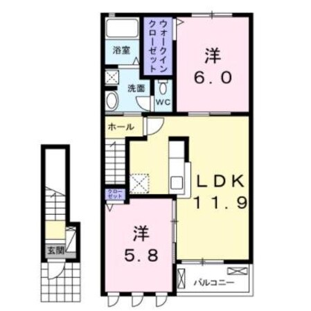 宇土駅 徒歩41分 2階の物件間取画像